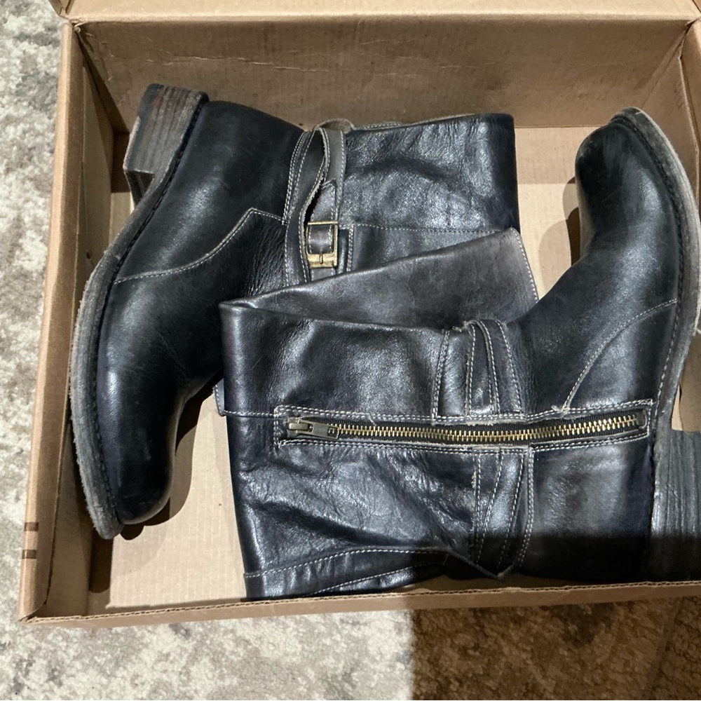BED|STU Black Leather Boots